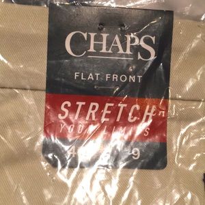 Chaps flat front beige shorts